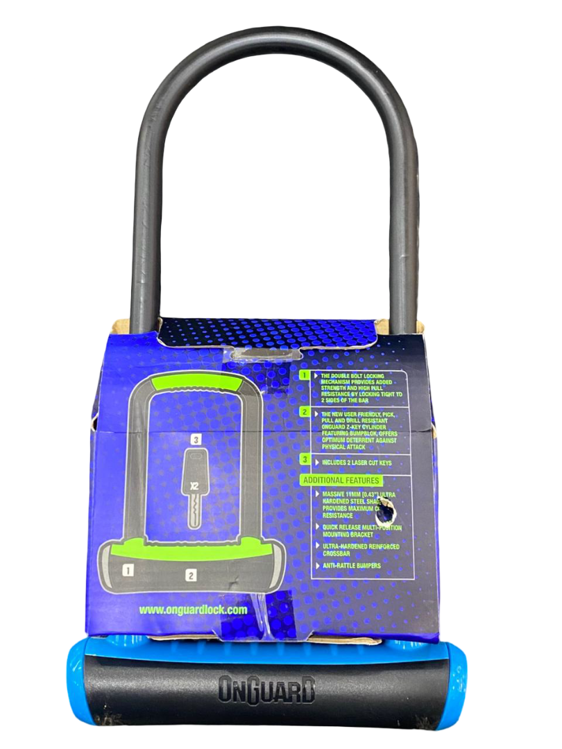 Candado U-Lock Onguard Neon Celeste 115 mm x 292 mm – Candado de Alta Seguridad para Bicicletas