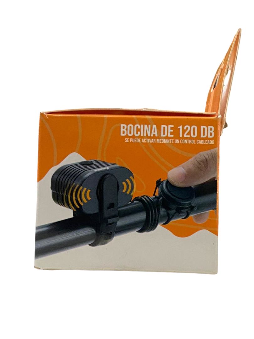 Foco Delantero Recargable para Bicicleta con Bocina | Luz LED 300 Lúmenes