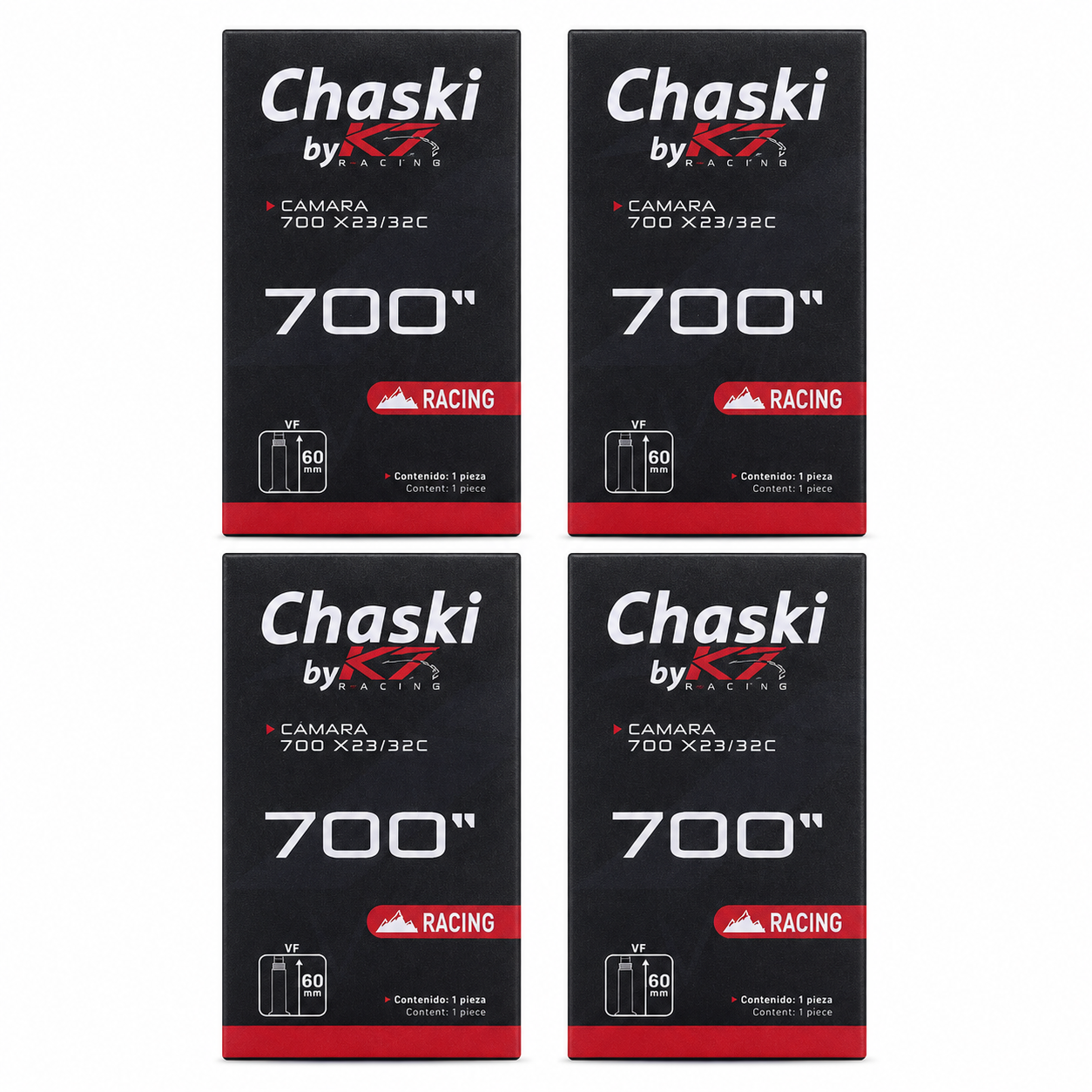 Cámara de Aire 700 x 23/32 Chaski | Pack 4 Unidades
