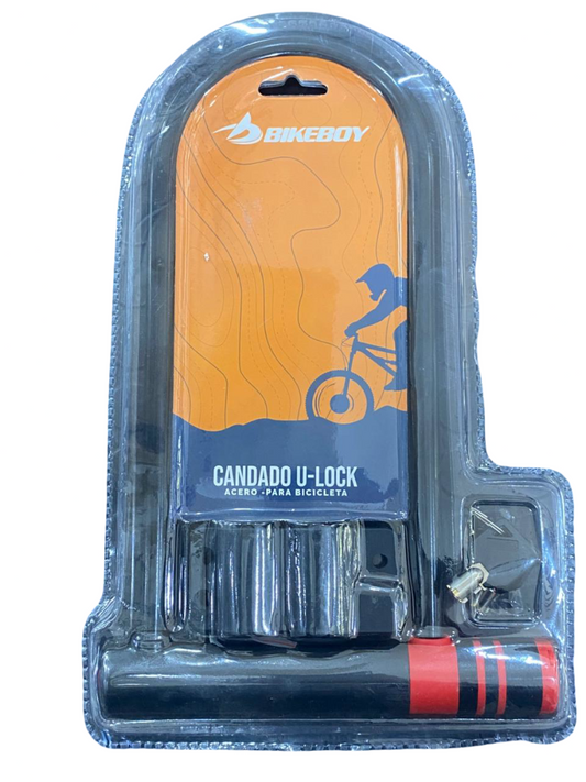 Candado de Acero U-Lock con Llave Bikeboy – Seguridad para Bicicleta con Soporte