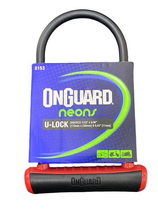 Candado U-Lock Onguard Neon Rojo 115x230 mm | Candado Seguridad Bicicleta