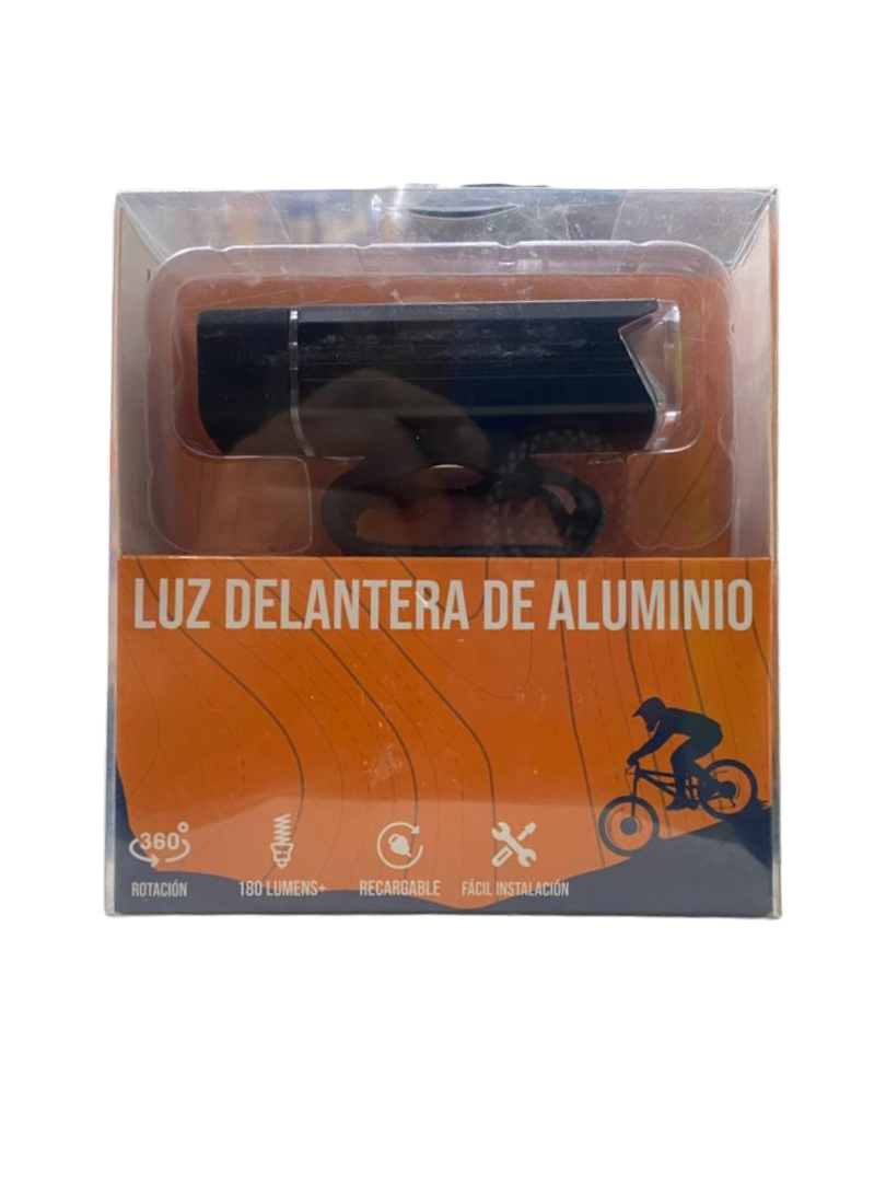 Foco Delantero Recargable para Bicicleta de Aluminio | Luz LED Potente