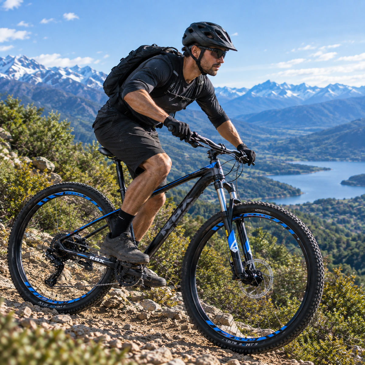 Bicicleta RBX Aro 29 Talla M 24V con Frenos Hidráulicos y detalles Azules