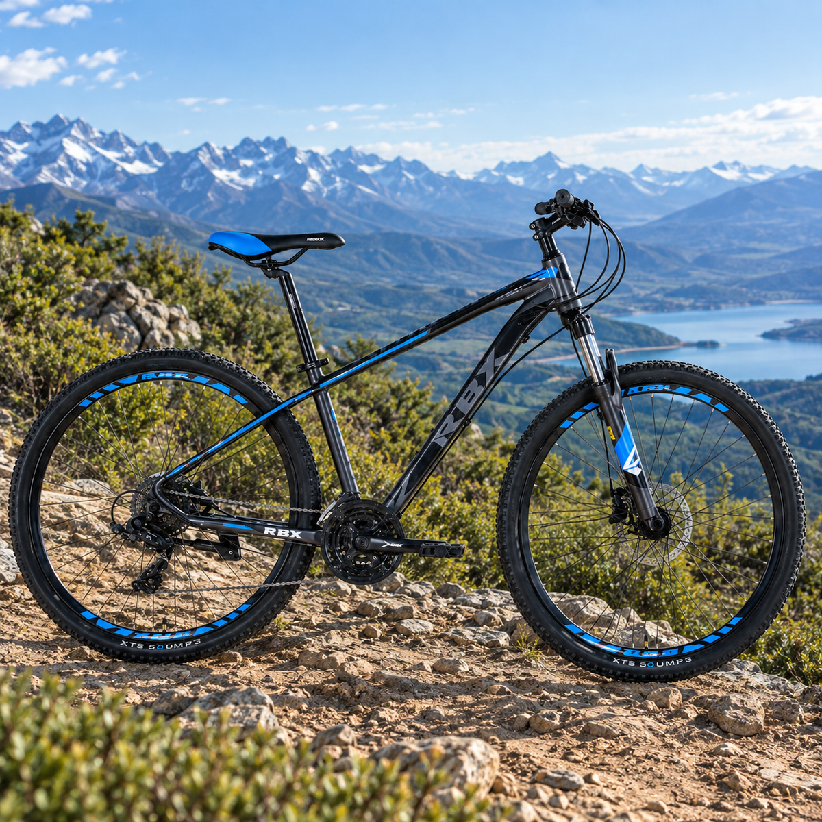 Bicicleta RBX Aro 29 Talla M 24V con Frenos Hidráulicos y detalles Azules