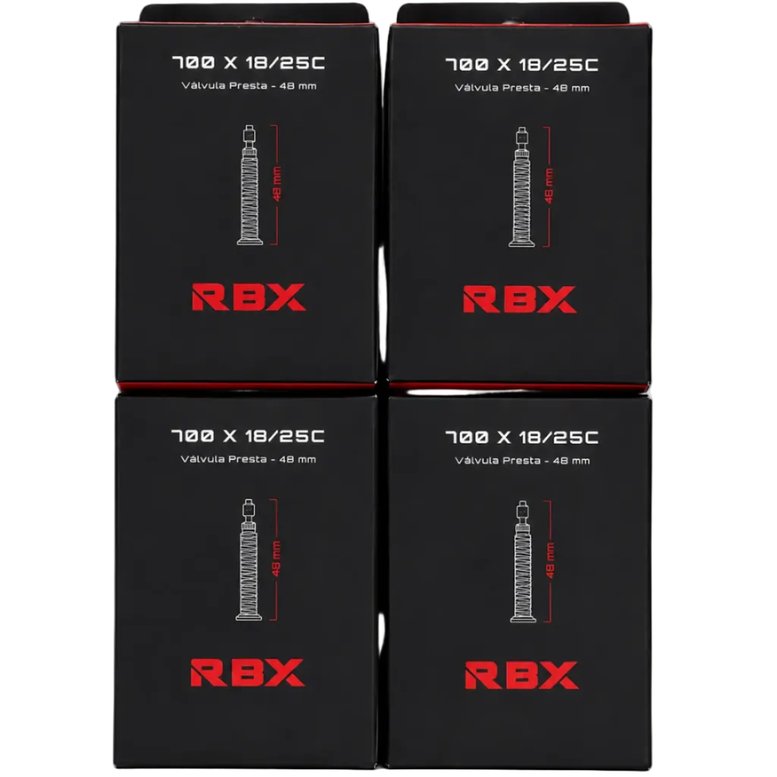 Cámara de Aire 700 x 18/25 RBX | Pack 4 Unidades para Bicicleta de Ruta