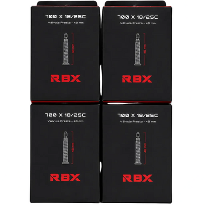 Cámara de Aire 700 x 18/25 RBX | Pack 4 Unidades para Bicicleta de Ruta