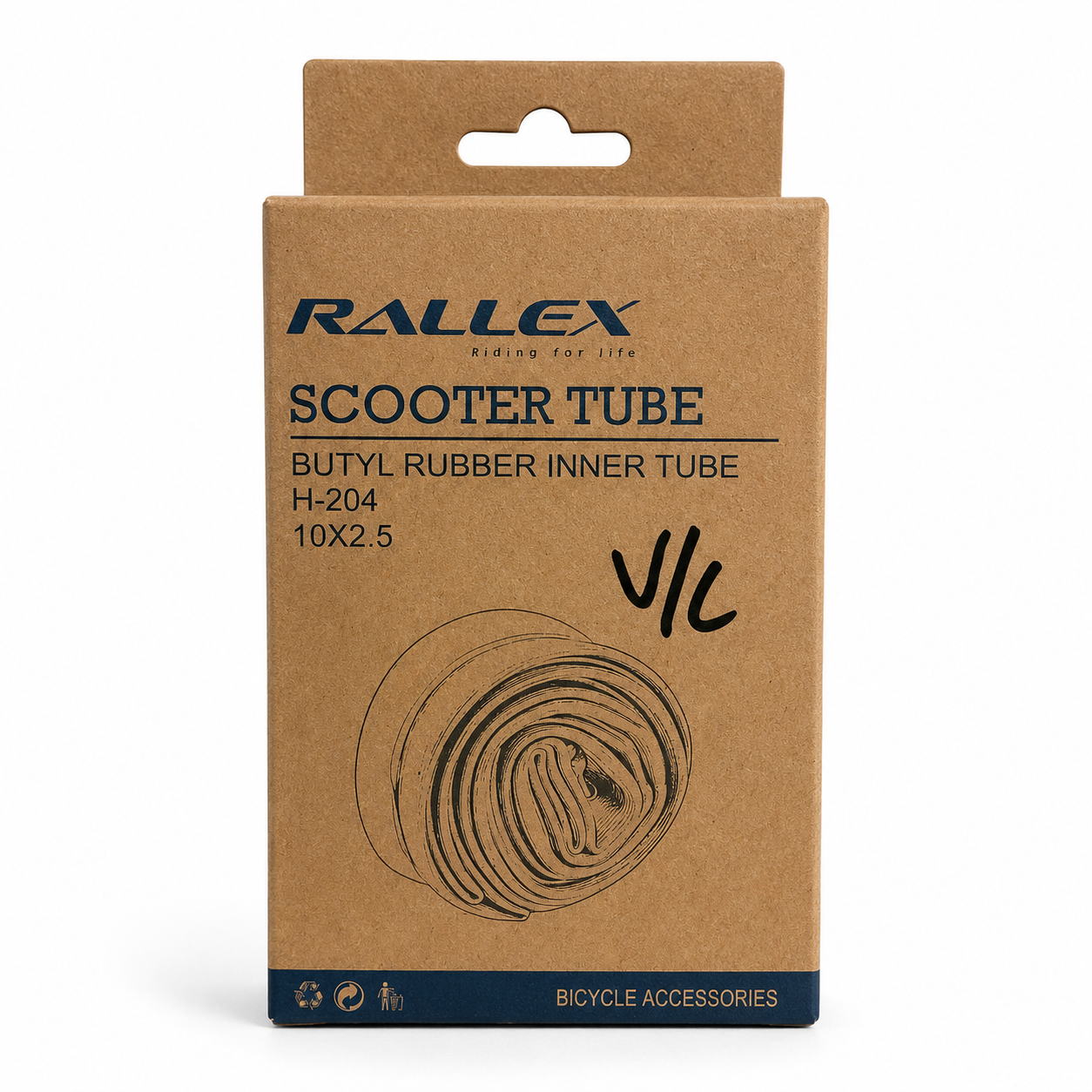 Cámara de Aire Scooter Eléctrico 10"x2.1"" al 2.5" Válvula Curva