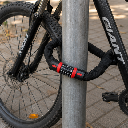 Candado con Clave de Cadena Recubierta Bikeboy para Bicicleta