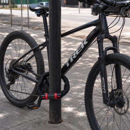 Candado con Clave de Cadena Recubierta Bikeboy para Bicicleta