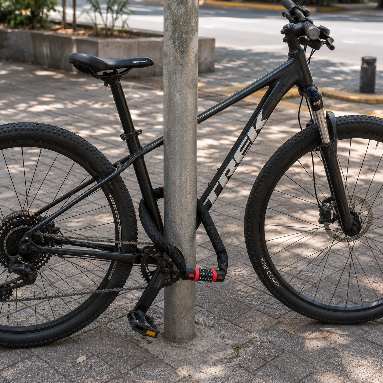 Candado con Clave de Cadena Recubierta Bikeboy para Bicicleta