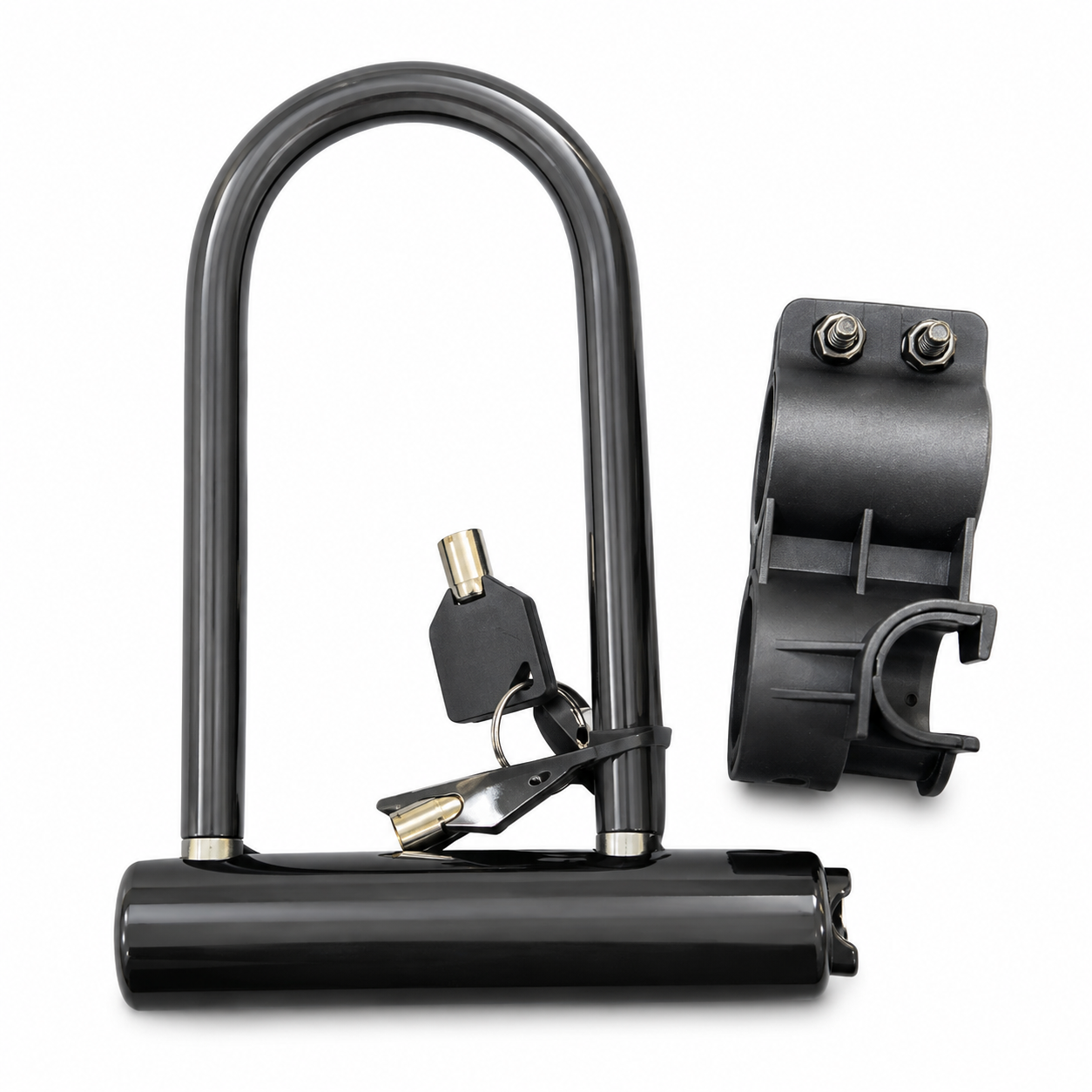 Candado U-Lock Negro con Llaves de Seguridad para Bicicleta