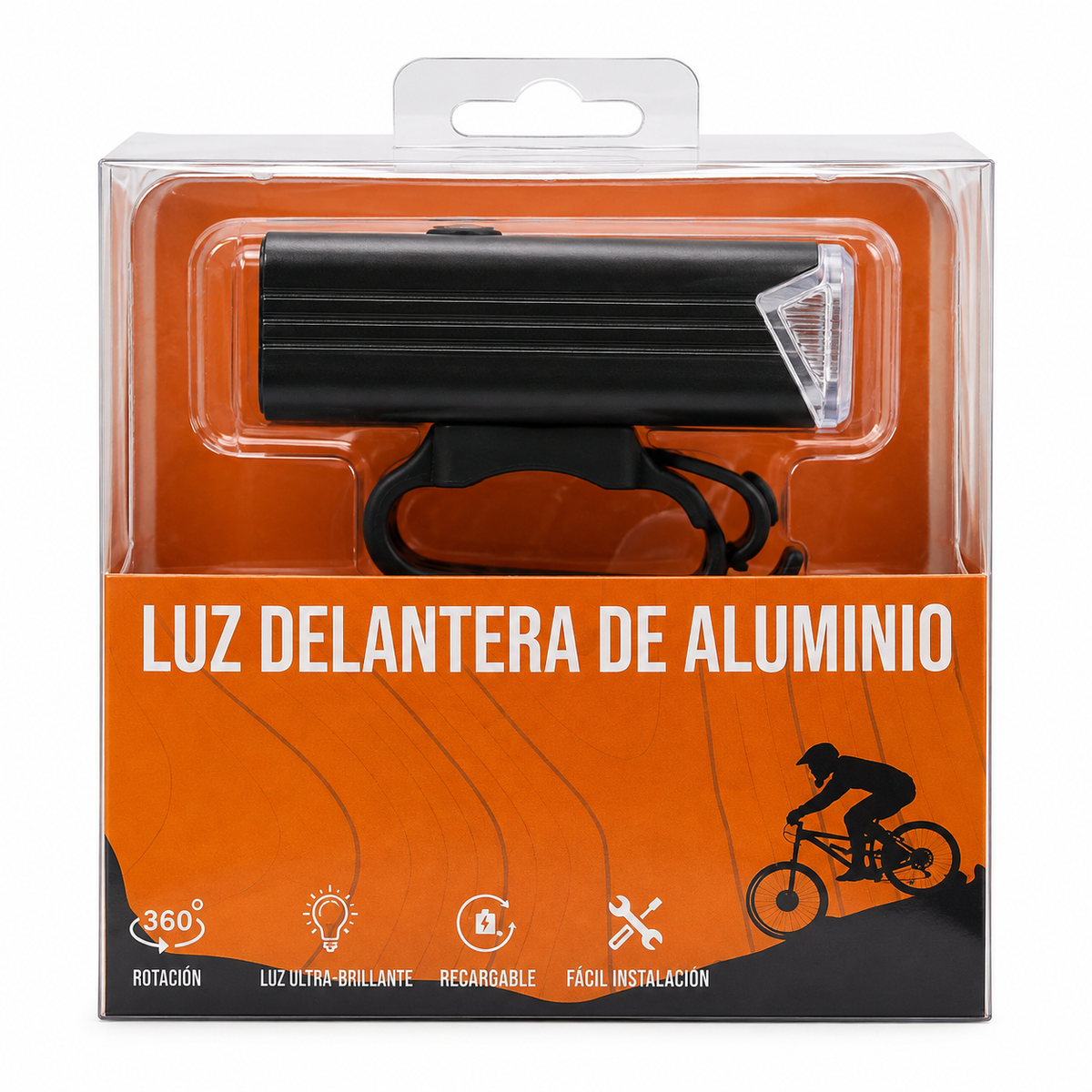 Luz Foco Delantero Recargable para Bicicleta de Aluminio