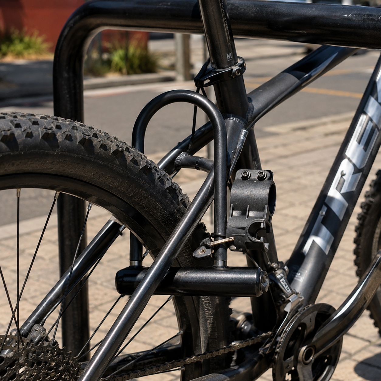 Candado U-Lock Negro con Llaves de Seguridad para Bicicleta